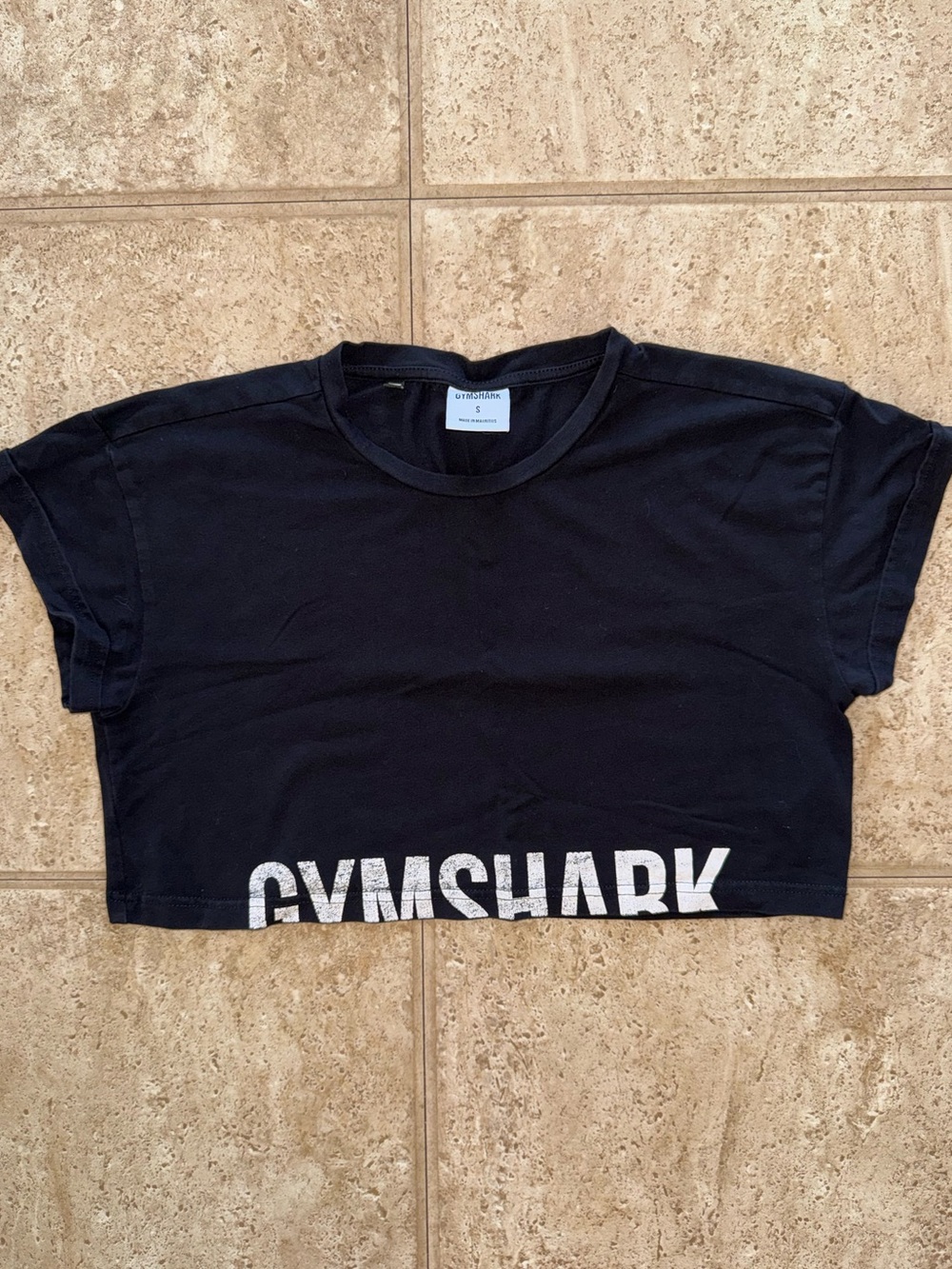 Gymshark Black Cropped Logo Tee